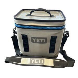 Yeti Hopper Flip 12 Soft Cooler Grey And Blue Coldcell Insulation Wide Mouth